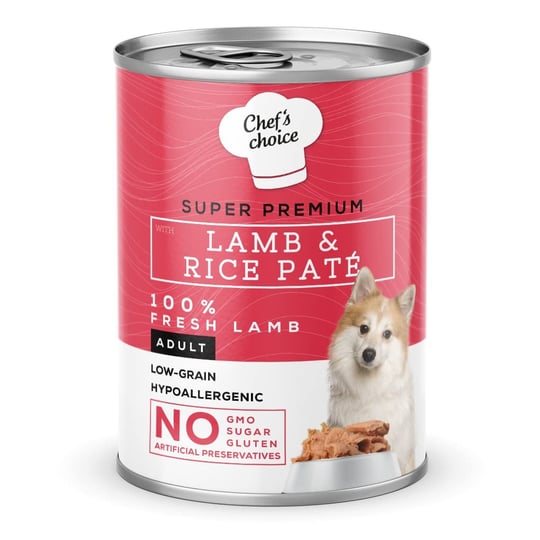Chefs Choice Yetişkin Köpekler İçin, Hipoalerjenik, Kuzu Etli Ve Pirinçli Ezme, 400 g x 12 Adet