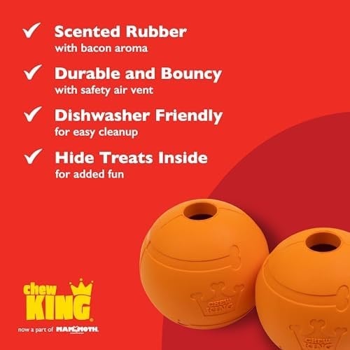Chew King 7,5 cm Pastırma Aromalı Kauçuk Toplar 2li Paket