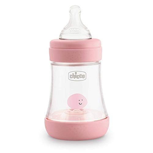 Chicco Mükemmel 5 Silikon Enayi ile 5 Anti-Koloni Töreşi 0 + Ay, Biofontional IntuiFlow Sistemi, Pembe, 150 ml
