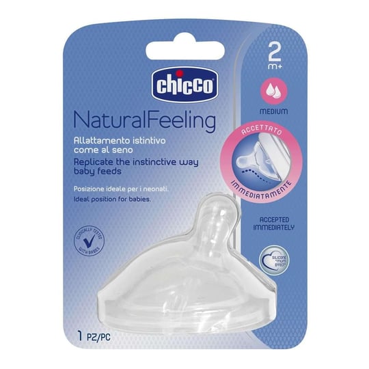 Chicco NaturalFeeling Orta Akış Biberon Emziği (2 Ay+) - Seçenekler: Tekli, İkil, 0 Ay+, 2 Ay+, 6 Ay+
