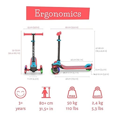 Chillafish Scotti Glow - 3 Tekerlekli Işıklı Scooter - Kırmızı