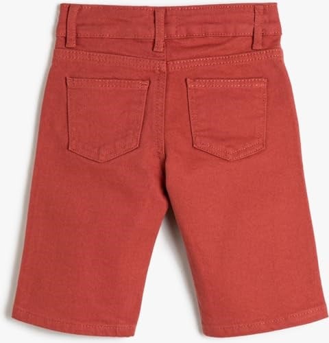 Chino Bermuda Şort Cepli Paçaları Kıvrık Pamuklu Beli Ayarlanabilir Lastikli