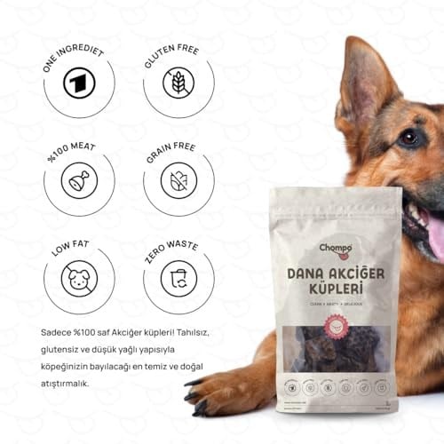 Chompo Dana Akciğer Küpleri 100% Doğal Katkısız Köpek Ödül Maması 100 Gr | Tek İçerik