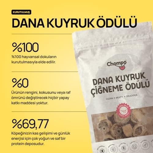 Chompo Dana Kuyruk Çiğneme Ödülü 100% Doğal Katkısız Köpek Ödül Maması 100 Gr