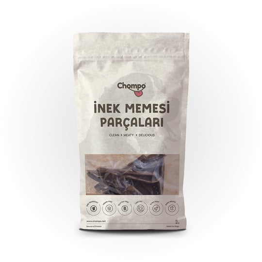 Chompo İnek Memesi Parçaları 100% Doğal Katkısız Köpek Ödül Maması 100 Gr | Tek İçerik