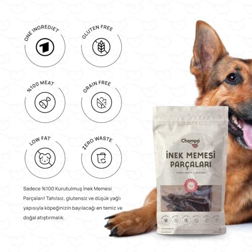 Chompo İnek Memesi Parçaları 100% Doğal Katkısız Köpek Ödül Maması 100 Gr | Tek İçerik