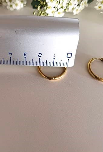 Christian Breton Paslanmaz Çelik Gold Halka Küpe - iç çap 15 mm - kalınlık 2,5 mm- 1 çift