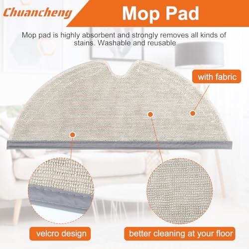 Chuancheng Dreame D9/D9 Max/D9 Max Gen2/D9 Pro/L10 Pro için 17 parçalı aksesuar seti, 1 ana fırça, 6 yan fırça, 4 filtre, 4 silme bezi, 2 temizleme fırçası