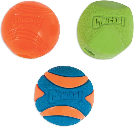Chuckit! Fetch Medley 3lü Köpek Oyun Topu Seti – Strato Ball, Ultra Squeaker ve Erratic Ball - (M)