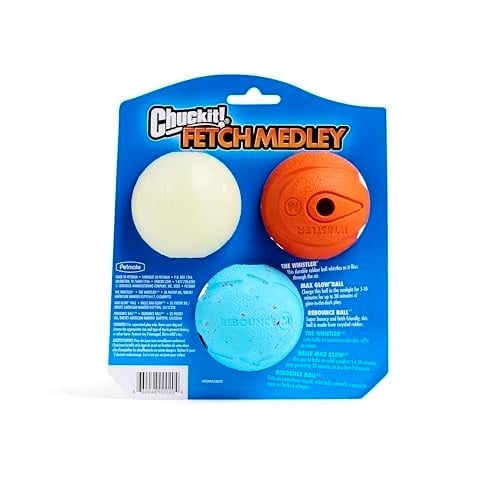 Chuckit Gen 1 Köpek Top Seti, Orta Boy 6.4 cm Çap, Yüksek Sıçrama-Yüzen-Sağlam Top, 3lü Paket