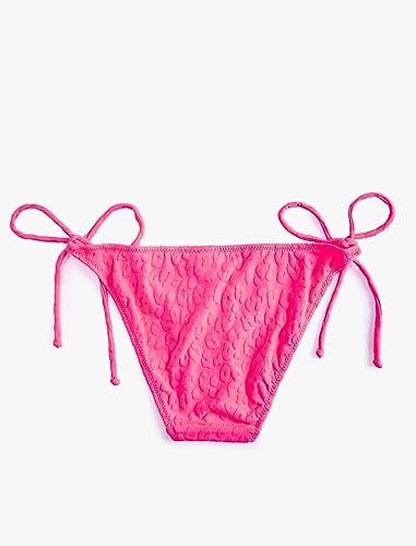 Çiçek Dokulu Bikini Altı Normal Bel Bağlama Detaylı