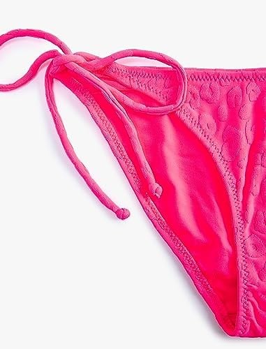 Çiçek Dokulu Bikini Altı Normal Bel Bağlama Detaylı