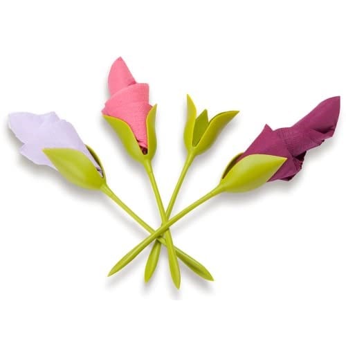 Çiçek, peçete halkası, çiçek şeklinde, 4lü set