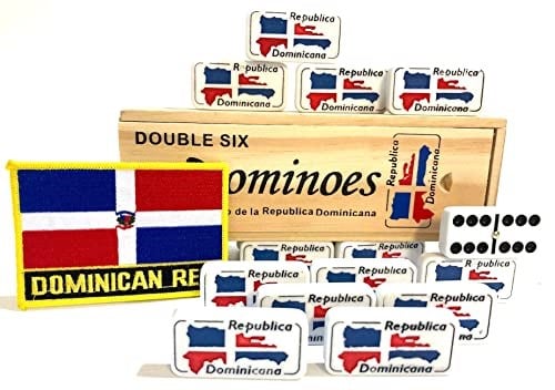 Çift Altı Dominik Cumhuriyeti Bayrağı Oymalı Domino