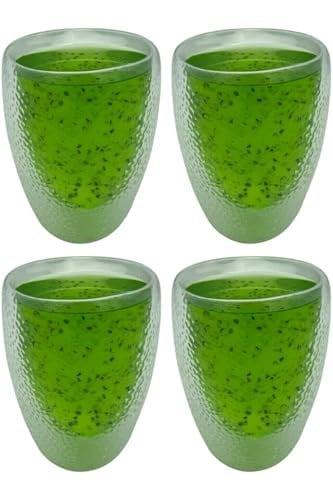 Çift Cidarlı Buzlu Kahve, Latte, Çay Bardağı Seti, Borosilikat Cam, 300 ML, 4 Adet, Şeffaf - 2221