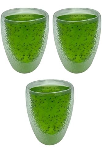 Çift Cidarlı Buzlu Kahve, Latte, Çay Bardağı Seti, 300 ML, 3 Adet, Bej, Borosilikat Cam - 2221