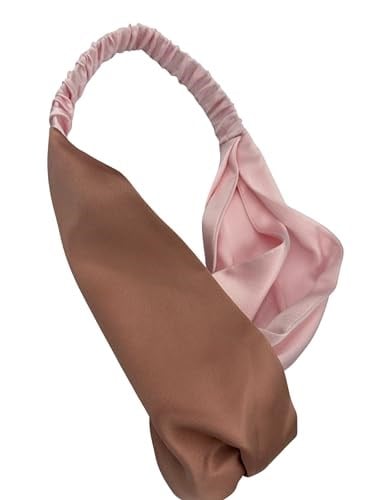 Çift Renkli%100 Saf İpek Saç Bandı (Pembe/Blush)