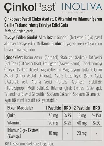 ÇinkoPast Ihlamur & Bal Portakal Aromalı - 12 Pastil 2li paket