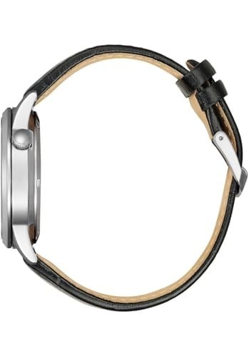 CITIZEN Erkek Analog Otomatik Saat Deri Kayışlı NH9131-14E, Siyah, Ölçü Birimi, Kayış