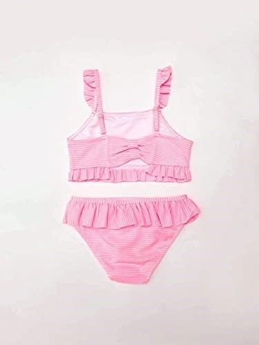 Çizgili fırfırlı kız çocuk bikini takım ÇİZGİLİ 6-7 Yaş