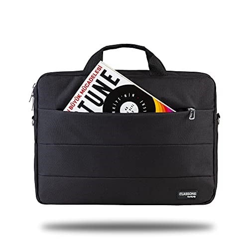 Classone Romeo Serisi TL2000 15.6 inch Uyumlu Su Geçirmez Kumaş, Notebook, Laptop , El Çantası- Siyah