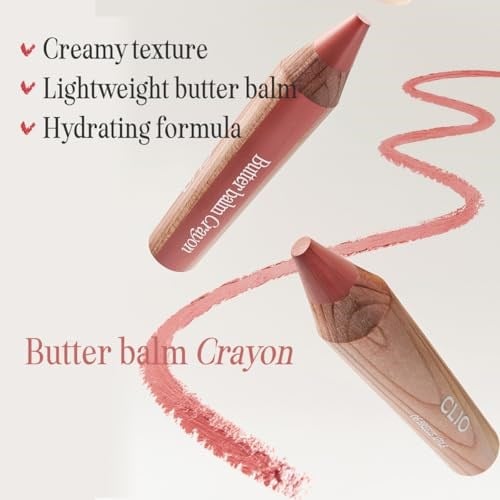 CLIO Kremsi, Kalem Şeklinde Renkli Dudak Balmı & Kalemtıraş CLIO Butter Balm Crayon 001 Pink Poster