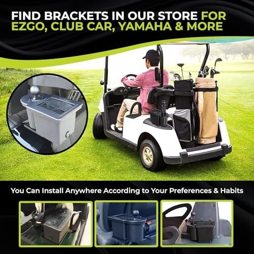 Club Clean - Original Ball and Club Cleaner/Washer with Universal Bracket for Golf Cars - Home Use - Single Chamber