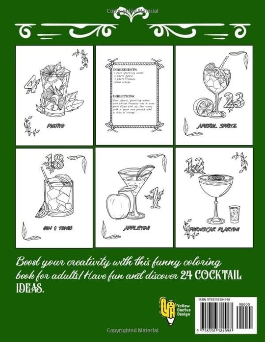 Cocktail Advent Calendar: Christmas Countdown Coloring Book for Adults with 24 Drink Recipes