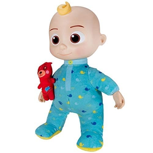 CoComelon Müzikal JJ Peluş Bebek - Yatmadan önce şarkı klipleri söylemek için karnına basın - özellik ve küçük yastık peluş oyuncak ayı içerir