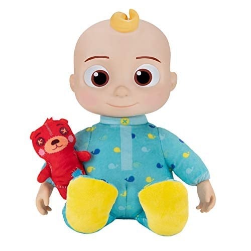 CoComelon Müzikal JJ Peluş Bebek - Yatmadan önce şarkı klipleri söylemek için karnına basın - özellik ve küçük yastık peluş oyuncak ayı içerir