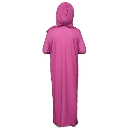 Çocuk Namaz Takımı Pratik Tek Parça Desenli Kollu Tak Çıkar Başörtülü Likralı Tesettür Elbise (6-12 Yaş) 925-0201 - Seçenekler: Yıl;6, Yıl;8, Yıl;10, Yıl;12