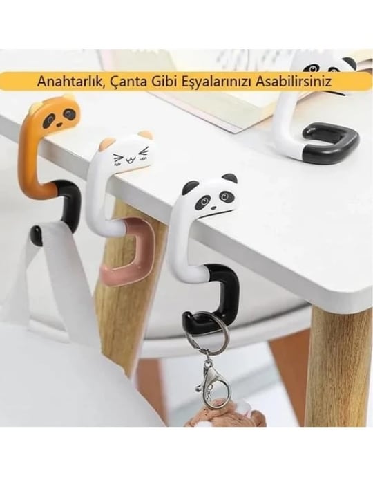 Çocuk Sıra Askısı Mobilya Askı Çanta Şapka Kablo Sevimli Figürlü Katlanabilir Kanca 1Adet