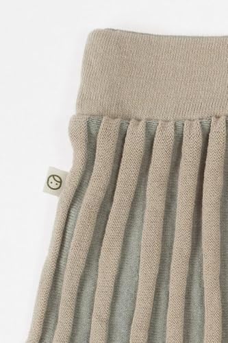 Çocuk Triko Midi Etek Çağla Bej Organik Pamuk