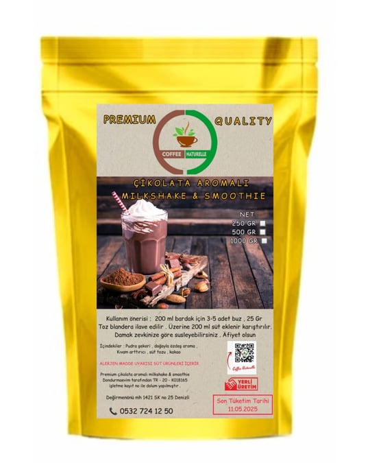 Coffee Naturelle Aromalı Toz Milkshake & Smoothie & Frappe (Çikolata)