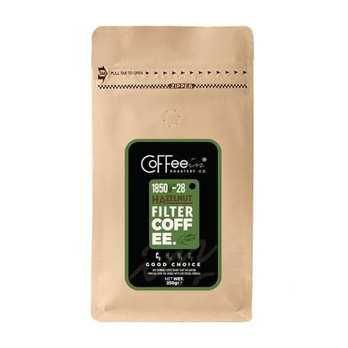 Coffeein Fındık (Hazelnut) Aromalı Filtre Kahve 250 Gr Clipsli Ambalaj Doğal Aroma
