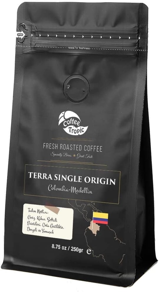 Coffeetropic Terra Single Origin Colombia Medellin 250 Gr Öğütülmüş-Filtre Kahve