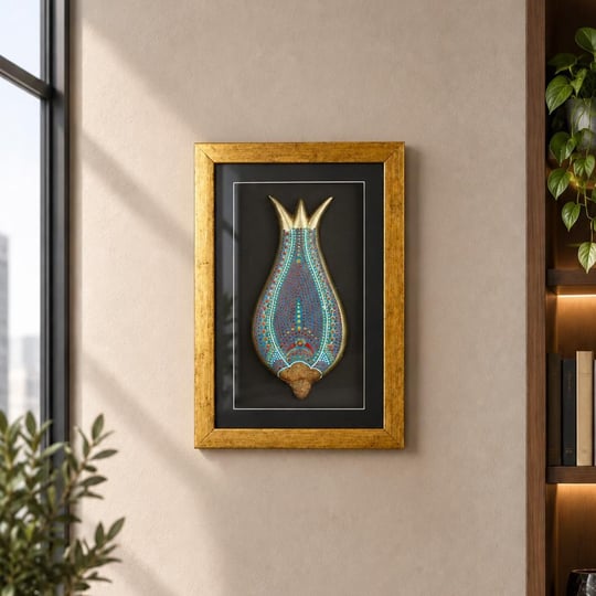 Coho Objet Coho Art Mavi Lale Sembolü - Çerçeveli