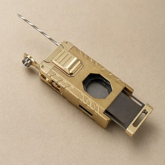 Coho Objet Coho Patron Triple Torch Brass Bıçaklı Puro Çakmağı