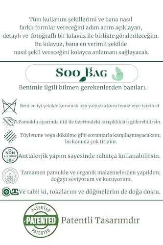 Çok Fonksiyonlu Çanta Dönüşebilen El Yapımı Kalın Kanvas Unisex Pratik Şık Çevreci Çift ve Tek Taraflı Modeller