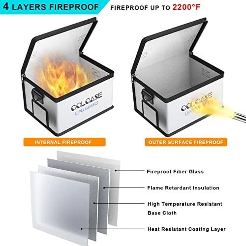 COLCASE Lipo Safe Bag - Yanmaz ve Patlamaya Dayanıklı, Şifreli Kilit, Yükseltilmiş Silikon Kaplı, 11 x 8 x 6,5 inç