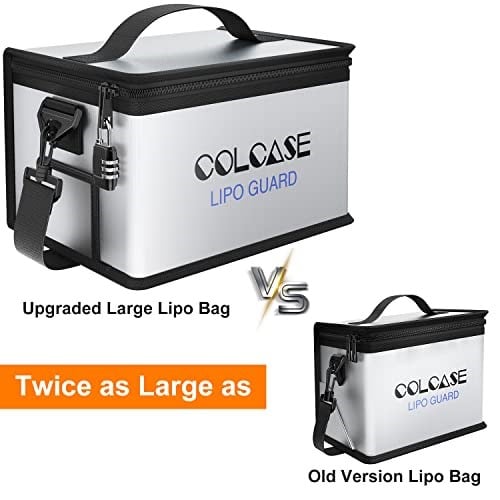 COLCASE Lipo Safe Bag - Yanmaz ve Patlamaya Dayanıklı, Şifreli Kilit, Yükseltilmiş Silikon Kaplı, 11 x 8 x 6,5 inç