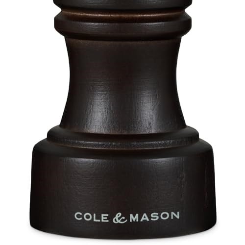 Cole & Mason H233056 Hoxton Çikolata Ahşap Tuz ve Karabiber Değirmeni Seti, Hassas + Karbon/Seramik Mekanizmaları, Ayarlanabilir Öğütmeli Tuz ve Karabiber Değirmenleri, Kayın Ağacı, 104 mm, Hediye