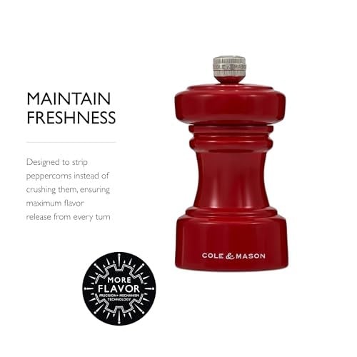 Cole & Mason Hoxton Parlak Kırmızı Biber Değirmeni 104mm - Seçenekler: 7, 7 Pepper Mill, 7 Salt & Pepper Gift Set...