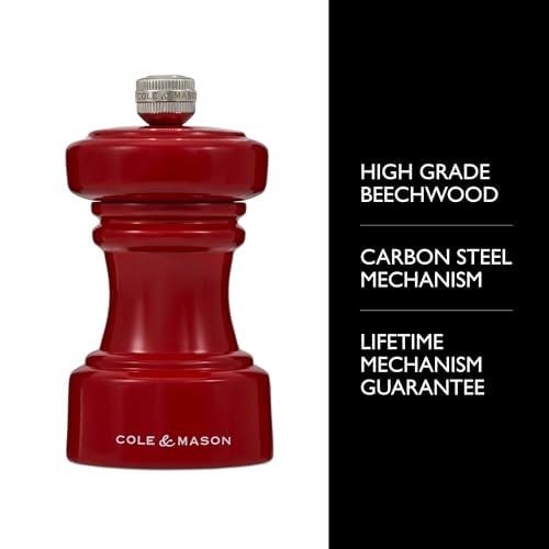 Cole & Mason Hoxton Parlak Kırmızı Biber Değirmeni 104mm - Seçenekler: 7, 7 Pepper Mill, 7 Salt & Pepper Gift Set...
