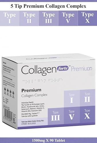 Collagen Forte Platinum 5 Tip Kolajen, Biotin, Cinko, Selenyum, Retinol, C Vitamini, Vitamin B12, Koenzim Q10