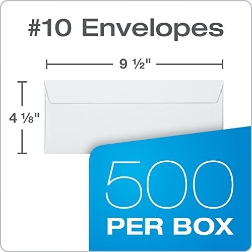 Columbian #10 Güvenlik Zarfları, 500 Adet, Pencesiz, 10,5 x 24,1 cm, Kendinden Mühür, Beyaz