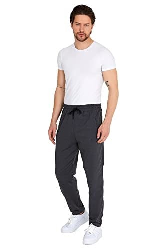 COMEOR Eşofman altı erkek pamuk eşofman altı – spor pantolonu, jogging pantolonu, erkek çocuk boş zaman pantolonu, fermuarlı cepler