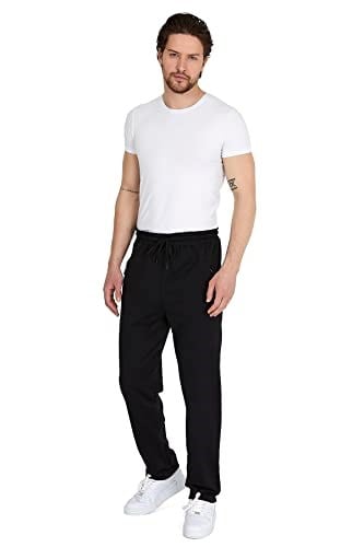 COMEOR Eşofman altı erkek pamuk eşofman altı – spor pantolonu, jogging pantolonu, erkek çocuk boş zaman pantolonu, fermuarlı cepler