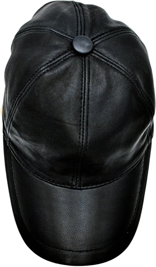Comfort Hakiki Deri Siyah Beyzbol Şapka (siyah / 56-61)