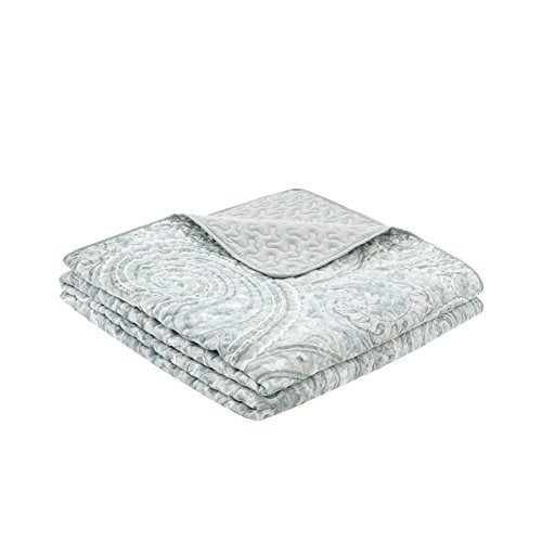 Comfort Spaces Yorgan Seti-Trend Şal Desenli Yazlık Kılıf, Rahat Örtü Hafif Dört Mevsim Yatak Katmanı, Eşleşen Kırlent, King/Cal King, Kaşmir Şal Desenli Mavi - Seçenekler: King/Cal King, Tam / Queen